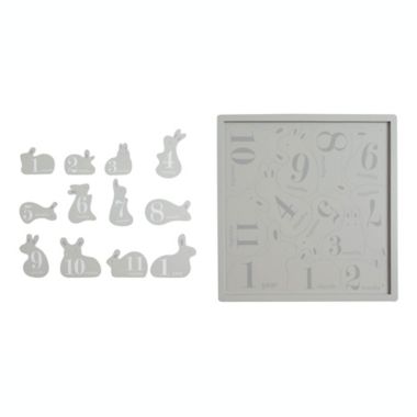 Pearhead&reg; 12-Piece Monthly Milestone Bunny Puzzle in Grey. View a larger version of this product image.