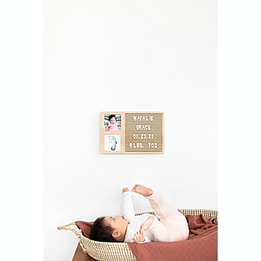 Pearhead&reg; Babyprints Wooden Letterboard Picture Frame in Wood. View a larger version of this product image.