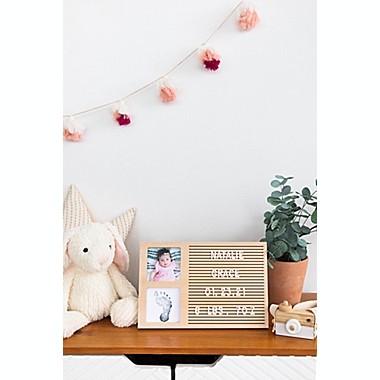 Pearhead&reg; Babyprints Wooden Letterboard Picture Frame in Wood. View a larger version of this product image.