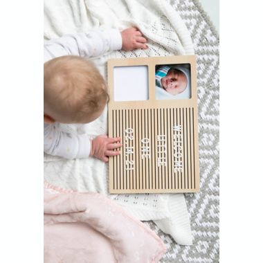 Pearhead&reg; Babyprints Wooden Letterboard Picture Frame in Wood. View a larger version of this product image.