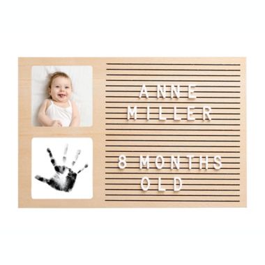 Pearhead&reg; Babyprints Wooden Letterboard Picture Frame in Wood. View a larger version of this product image.