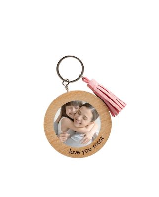 Pearhead&reg; "Love You Most" Wooden Photo Keychain in Wood