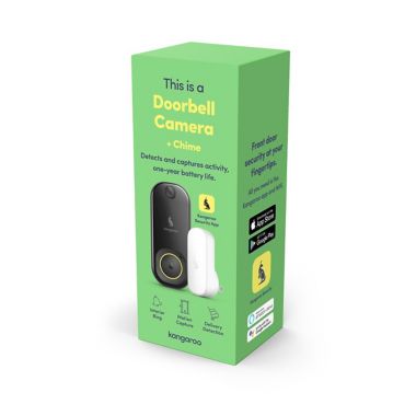 Kangaroo Doorbell Camera + Chime + Porch Protection Plan Security System in Black. View a larger version of this product image.