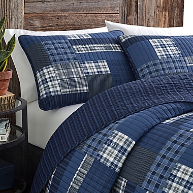 Eddie Bauer&reg; Eastmont Reversible 2-Piece Twin Quilt Set in Navy. View a larger version of this product image.