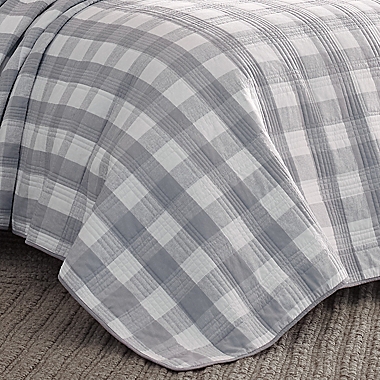 Eddie Bauer&reg; Lakehouse Plaid Reversible Full/Queen Quilt Set in Grey. View a larger version of this product image.