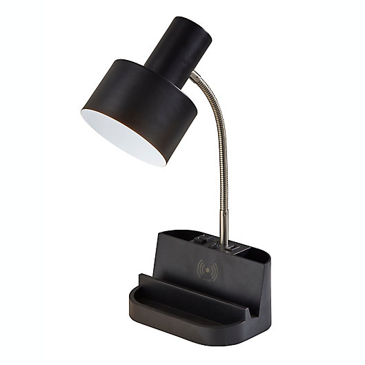 Alternate image 1 for Simply Essential™ Qi Charging Organizer Desk Lamp with Metal Shade