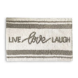 Elrene Home Fashions "Live Love Laugh" Novelty Bath Rug in Grey