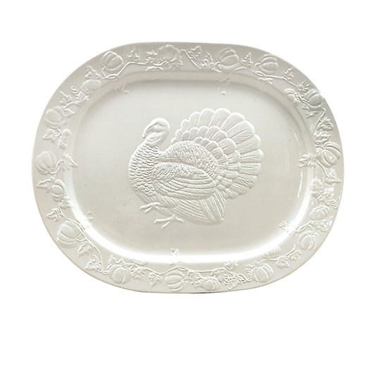 Alternate image 1 for Harvest Turkey 20-Inch Oval Serving Platter in White