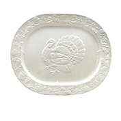 Harvest Turkey 20-Inch Oval Serving Platter in White