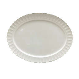 Harvest Turkey Scallop Edge 21-Inch Oval Serving Platter in White