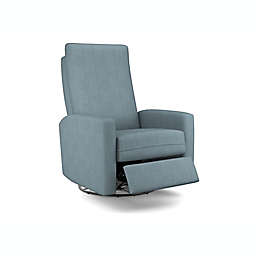 Best Chairs Calli Swivel Glider Recliner in Blue Slate