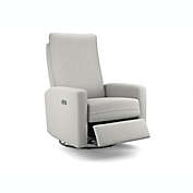 Best Chairs Calli Swivel Glider Recliner in Grey with Power Tilt Headrest