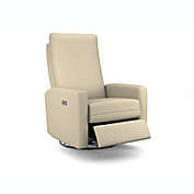 Best Chairs Calli Swivel Glider Recliner in Taupe with Power Tilt Headrest