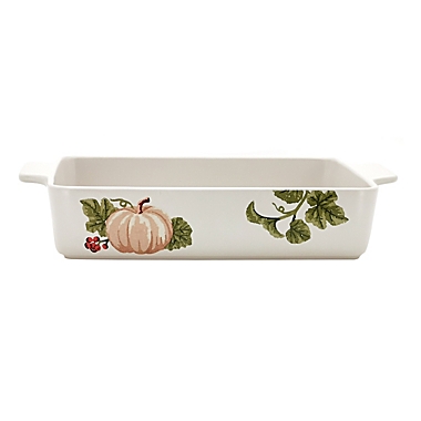 Pumpkin 3.6-Quart Rectangular Baker in White. View a larger version of this product image.