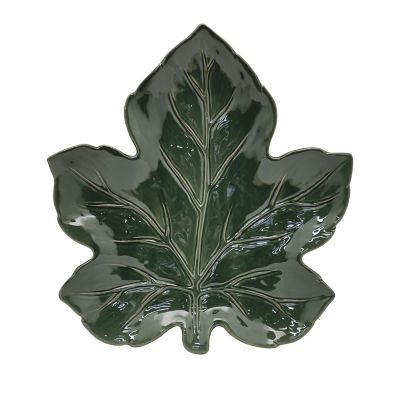 Leaf 13-Inch Serving Platter in Green