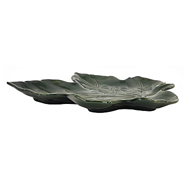 Leaf 13-Inch Serving Platter in Green. View a larger version of this product image.