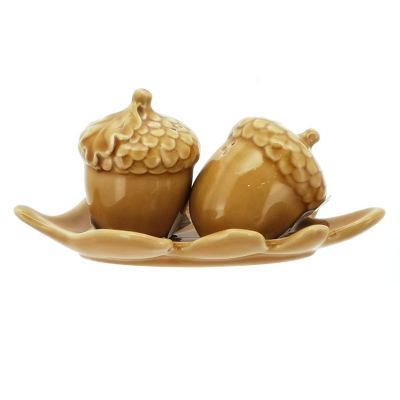 Bee &amp; Willow&trade; Hays Acorn Salt and Pepper Shakers with Leaf Base in Yellow
