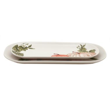 Pumpkin 2-Piece Rectangular Platters in White. View a larger version of this product image.