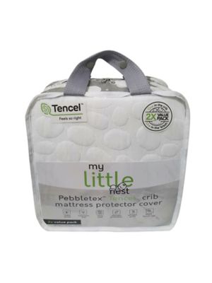 Dreamtex My Little Nest 2-Pack Waterproof Tencel&reg; Lyocell Pebbletex Crib Mattress Pad Covers