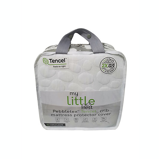 Alternate image 1 for Dreamtex My Little Nest 2-Pack Waterproof Tencel® Lyocell Pebbletex Crib Mattress Pad Covers