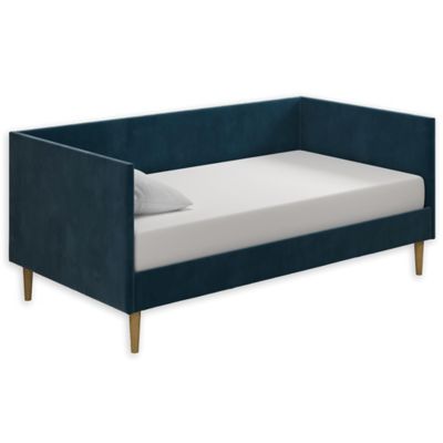 Atwater Living Francis Twin Velvet Upholstered Daybed in Blue