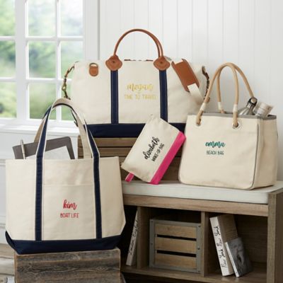 Scripty Style Weekender Embroidered Tote
