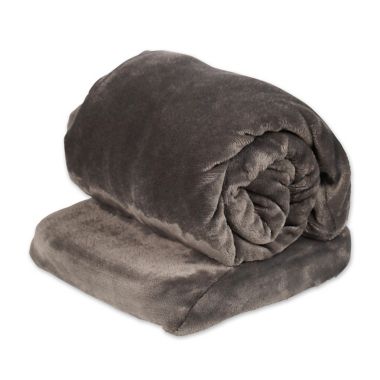 Sharper Image&reg; Calming Cozy&trade; Massaging Electric Blanket with Sherpa Lining in Grey. View a larger version of this product image.
