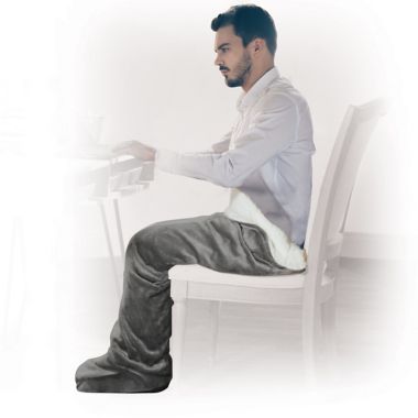 Sharper Image&reg; Calming Cozy&trade; Massaging Electric Blanket with Sherpa Lining in Grey. View a larger version of this product image.