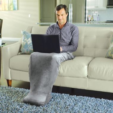 Sharper Image&reg; Calming Cozy&trade; Massaging Electric Blanket with Sherpa Lining in Grey. View a larger version of this product image.