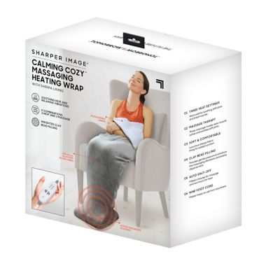 Sharper Image&reg; Calming Cozy&trade; Massaging Electric Blanket with Sherpa Lining in Grey. View a larger version of this product image.