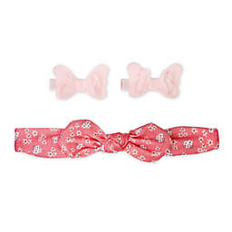 carter's® 3-Piece Floral Headwrap and Butterfly Hair Clip Set