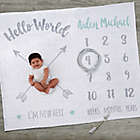 Alternate image 0 for Hello World Monthly Personalized Milestone Baby Plush Fleece Blanket