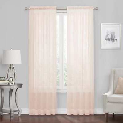Simply Essential&trade; Voile 45-Inch Rod Pocket Sheer Window Curtain Panel in Blush (Single)