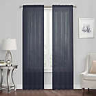 Alternate image 0 for Simply Essential&trade; Voile 120-Inch Rod Pocket Sheer Window Curtain Panel in Navy (Single)