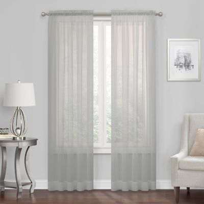 Simply Essential&trade; Voile 72-Inch Rod Pocket Sheer Curtain Panel in Silver Grey (Single)