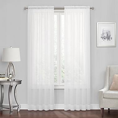 Simply Essential&trade; Voile 72-Inch Rod Pocket Sheer Window Curtain Panel in White (Single). View a larger version of this product image.