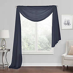 Simply Essential™ Voile Sheer Scarf Valance in Navy