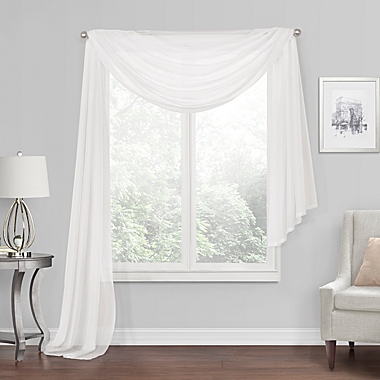 Simply Essential&trade; Voile Sheer Scarf Valance in White. View a larger version of this product image.