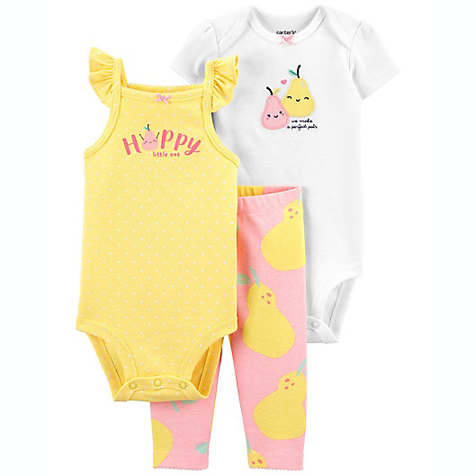 Alternate image 1 for carter's® 3-Piece Happy Pear Little Character Set in Yellow/Pink