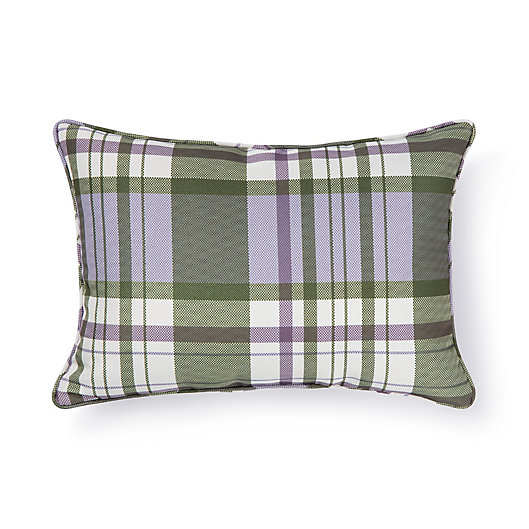 Alternate image 1 for Bee & Willow™ Menswear Plaid Rectangular Outdoor Throw Pillow in Purple