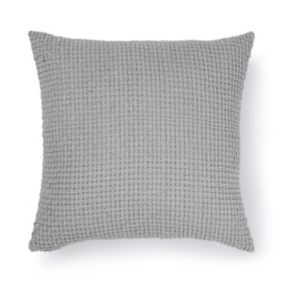 Brentwood Originals Chenille Double Basket Weave Square Throw Pillow in Harbor Mist