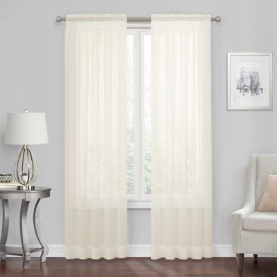 Simply Essential&trade; Voile 72-Inch Rod Pocket Sheer Window Curtain Panel in Beige (Single)