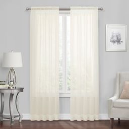 Simply Essential™ Voile 72-Inch Rod Pocket Sheer Window Curtain Panel in Beige (Single)