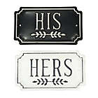 Alternate image 0 for Bee & Willow&trade; "His Hers" 10-Inch x 9-Inch Wall Art in Black/White (Set of 2)