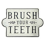 Bee & Willow&trade; &quot;Brush Your Teeth&quot; 10-Inch x 9-Inch Wall Art in Black/White