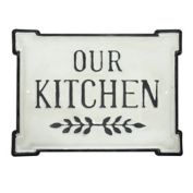 Bee & Willow&trade; "OUR KITCHEN" 10-Inch x 9-Inch Metal Wall Art in Black/White