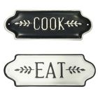 Alternate image 0 for Bee & Willow&trade; "COOK-EAT" 10-Inch x 9-Inch Wall Art in Black/White (Set of 2)