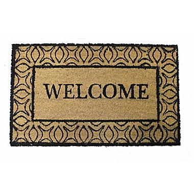 First Concept 18&quot; x 30&quot; Welcome Border Triple Coir Door Mat in Natural. View a larger version of this product image.