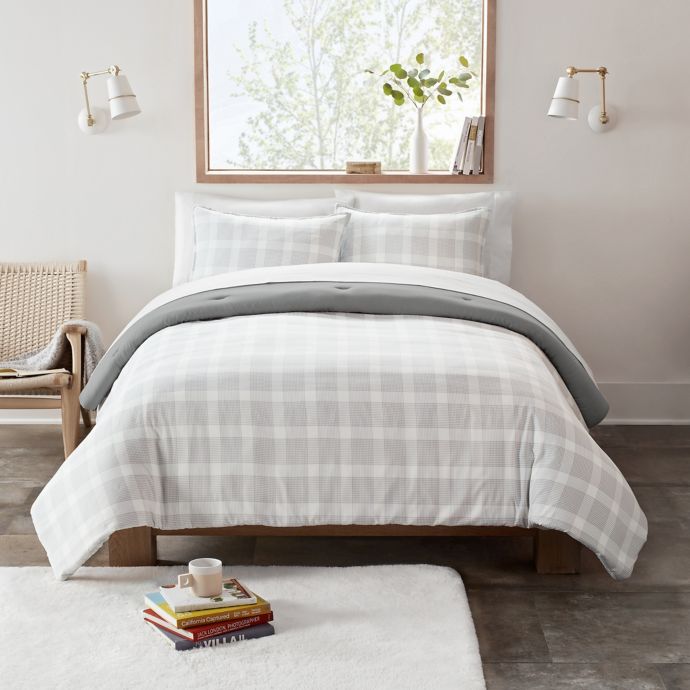 UGG® Devon 3Piece Reversible Plaid Comforter Set Bed Bath and Beyond