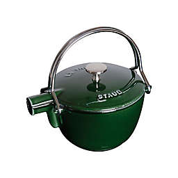Staub Round Cast Iron 1-Quart Teapot/Kettle in Basil